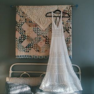 white crochet maxi sundress